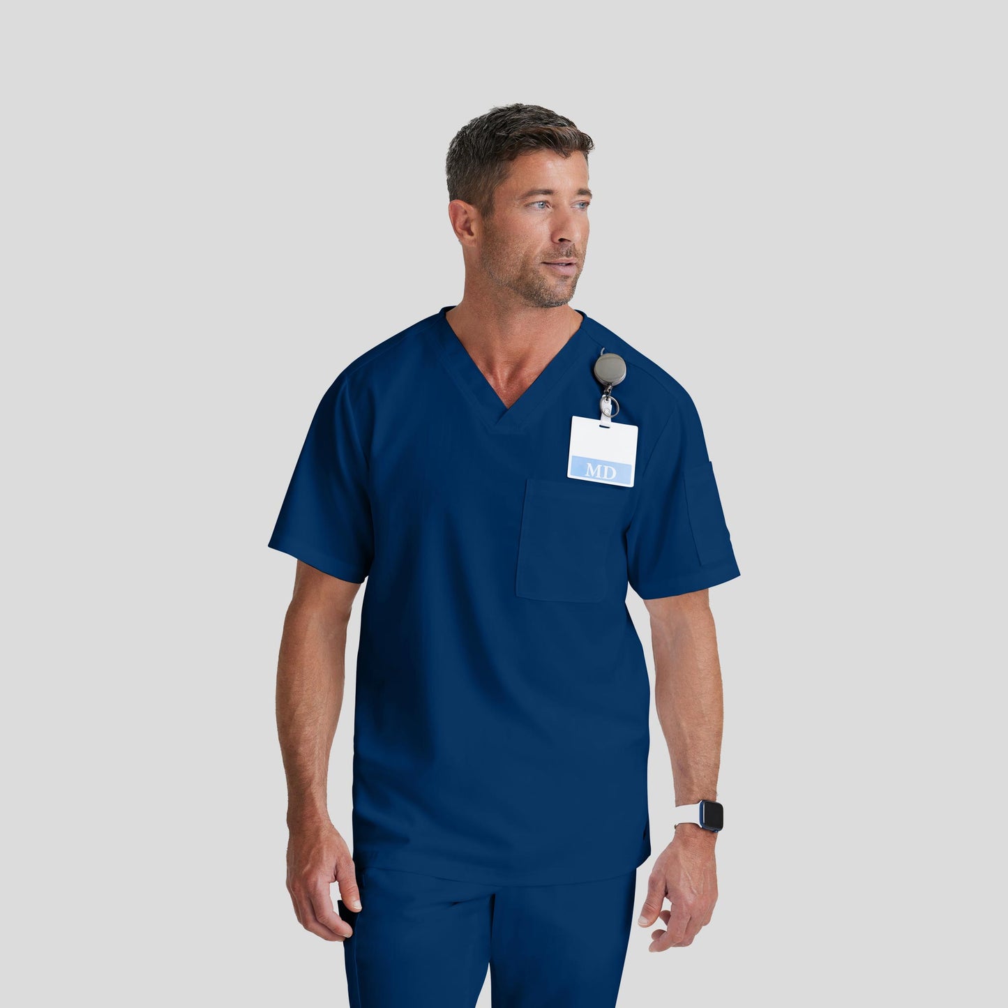 Medical Scrub Top Grey's Anatomy for Men in Navy color at Scrubser Medical Uniforms in Riyad and Jedda