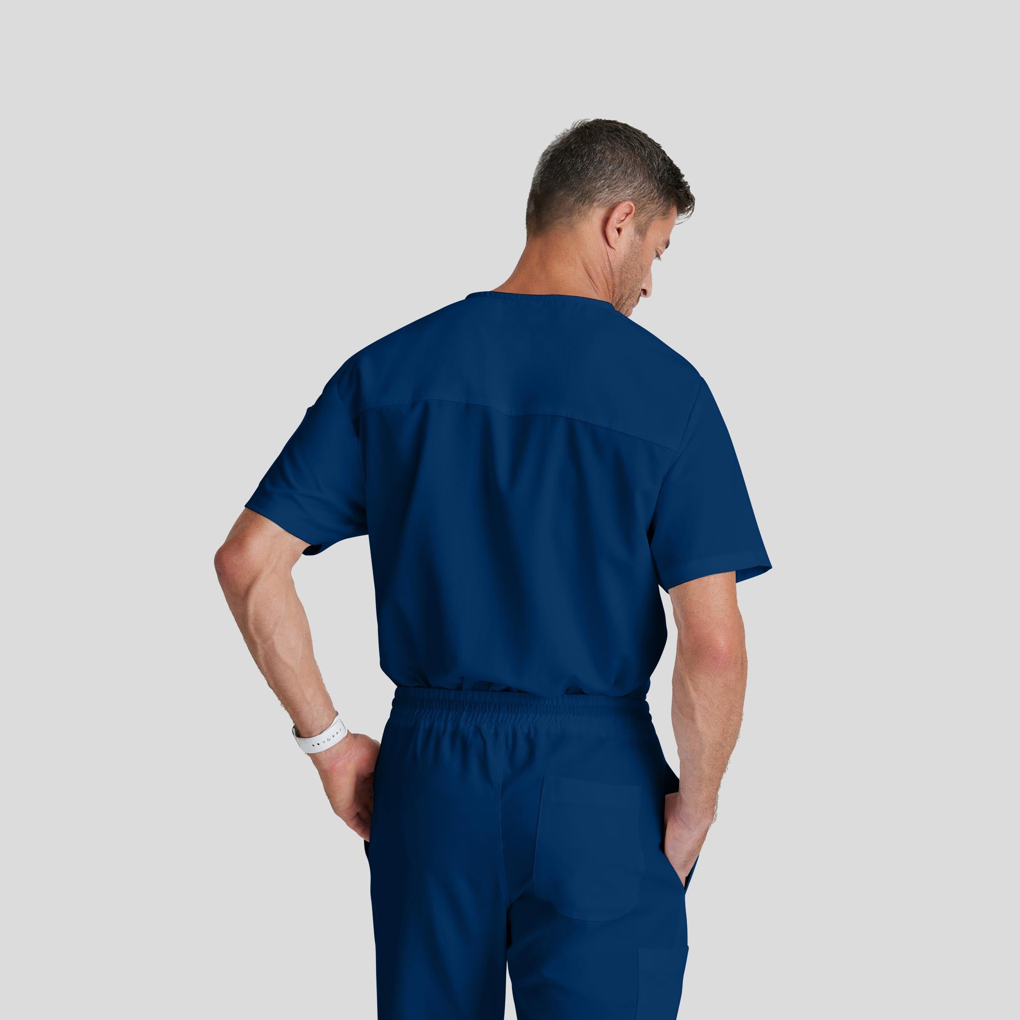 Medical Scrub Top Grey's Anatomy for Men in Navy color at Scrubser Medical Uniforms in Riyad and Jedda