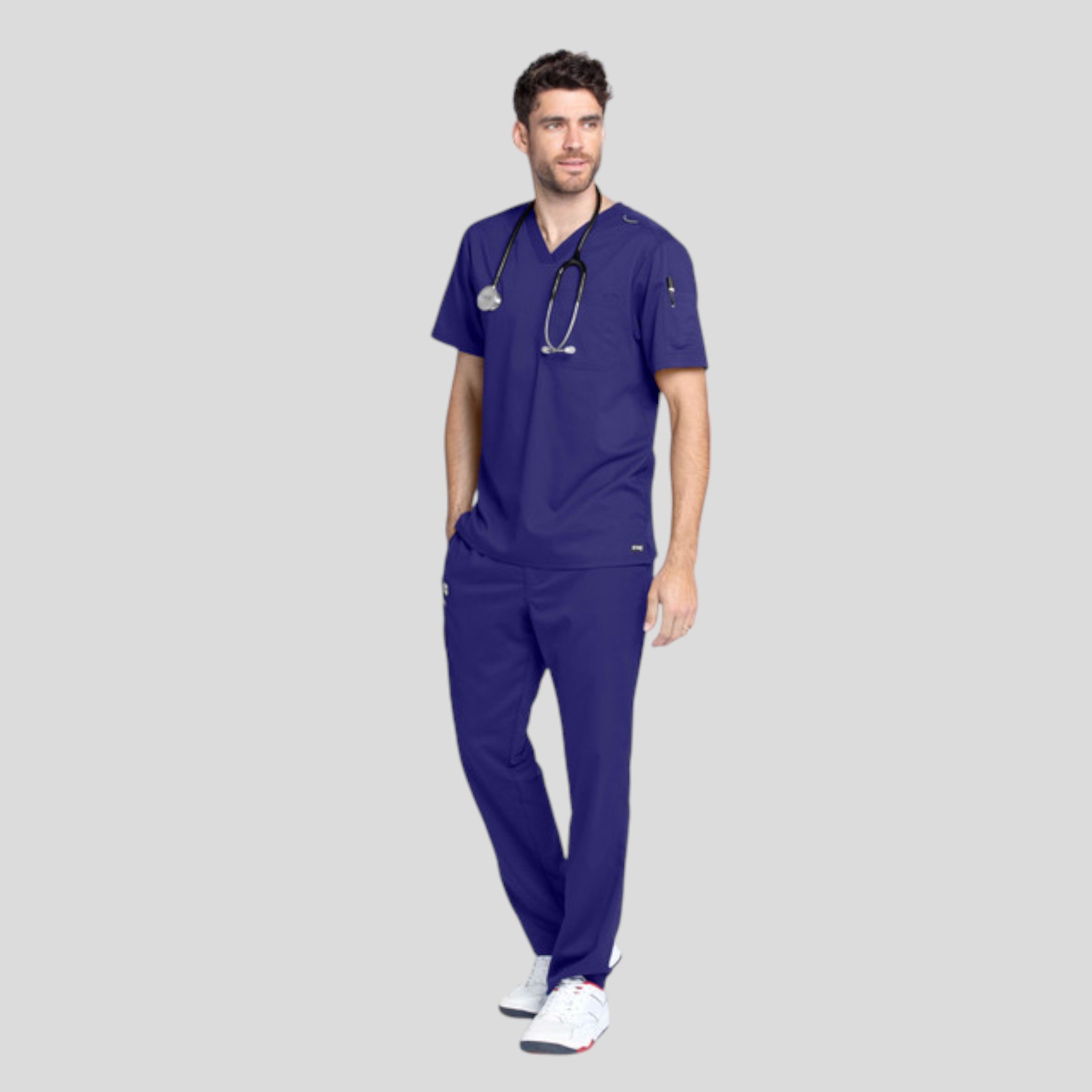 Medical Scrub Top Grey's Anatomy for Men in Plush Purple color at Scrubser Medical Uniforms in Riyad and Jeddan