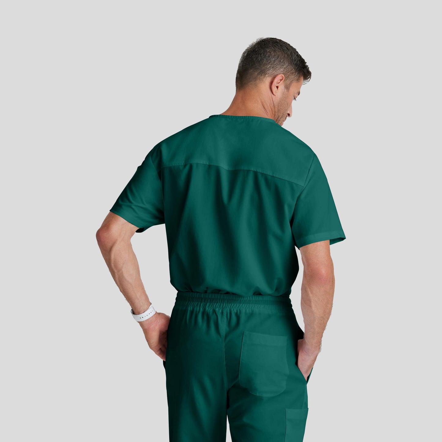 Medical Scrub Top Grey's Anatomy for Men in Green color at Scrubser Medical Uniforms in Riyad and Jeddan