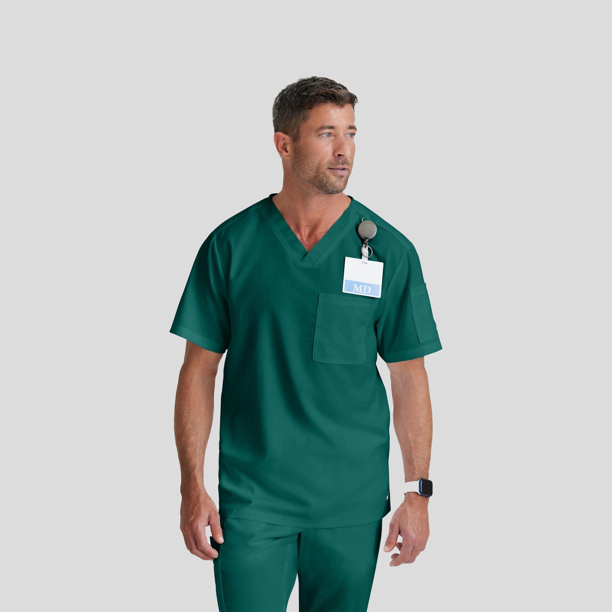 Medical Scrub Top Grey's Anatomy for Men in Green color at Scrubser Medical Uniforms in Riyad and Jeddan