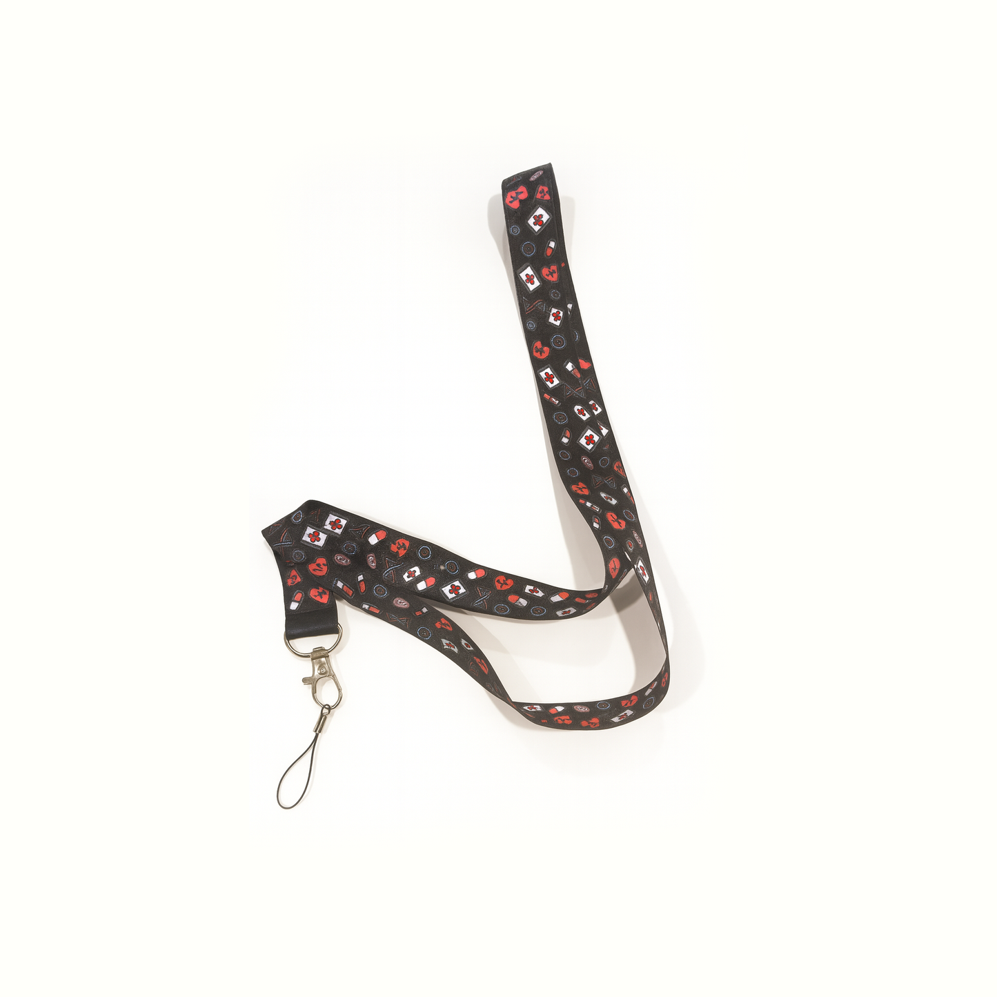 Printed ID Lanyard black and red