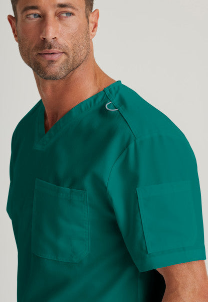 Medical Scrub Top Grey's Anatomy for Men in Green color at Scrubser Medical Uniforms in Riyad and Jeddan