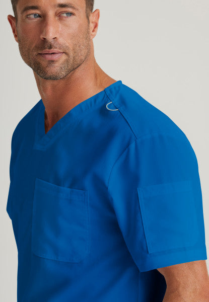 Medical Scrub Top Grey's Anatomy for Men in Royal Blue color at Scrubser Medical Uniforms in Riyad and Jedda