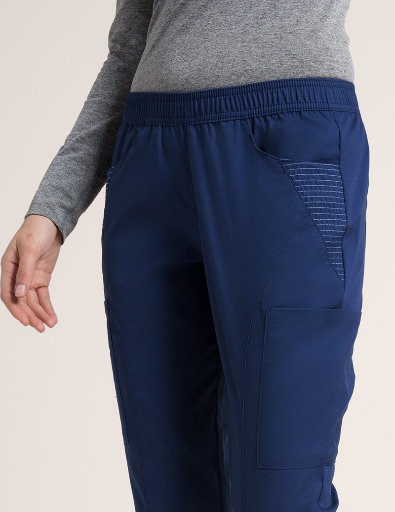 Jaanuu Womens Scrub Pants XL TALL Blue Moto Gold Zipper J95004T Pockets